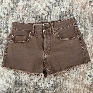 Women's Brown Denim Cutoff Shorts